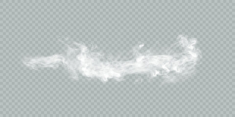 Realistic Cloud, smoke, fog, background png. Vector cloud or smoke on isolated transparent background.	
