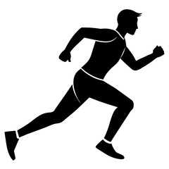 man running vector silhouette illustration