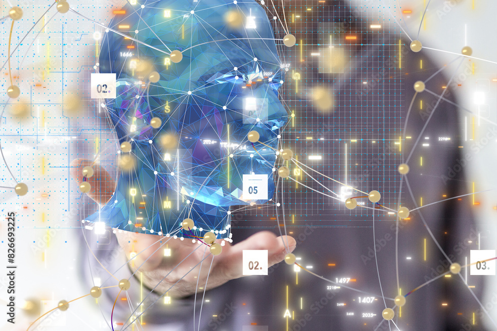 Aufkleber digital medical futuristic interface 3d rendering