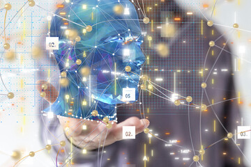 digital medical futuristic interface 3D rendering