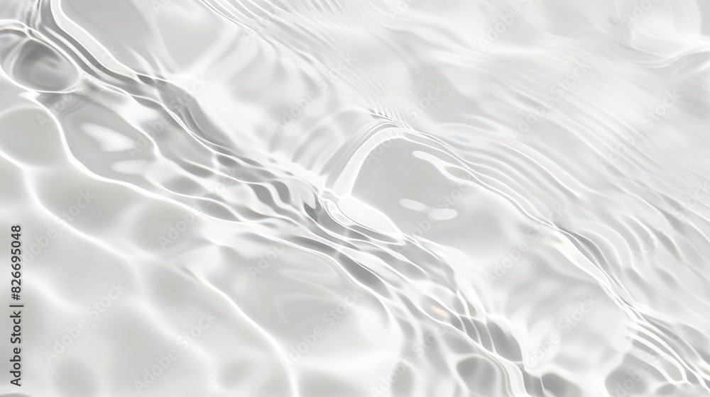 Poster abstract white transparent water ripple surface texture background for natural and minimalistic desi