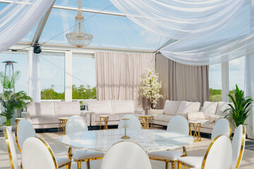 summer terrace table setting for a dinner
