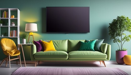 Fototapeta premium modern living room with sofa