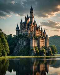 Fototapeta premium castle in the evening
