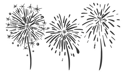 Fireworks, hand drawn