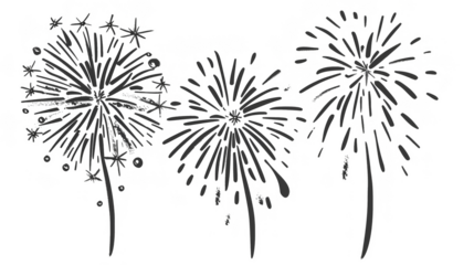 Fireworks, hand drawn