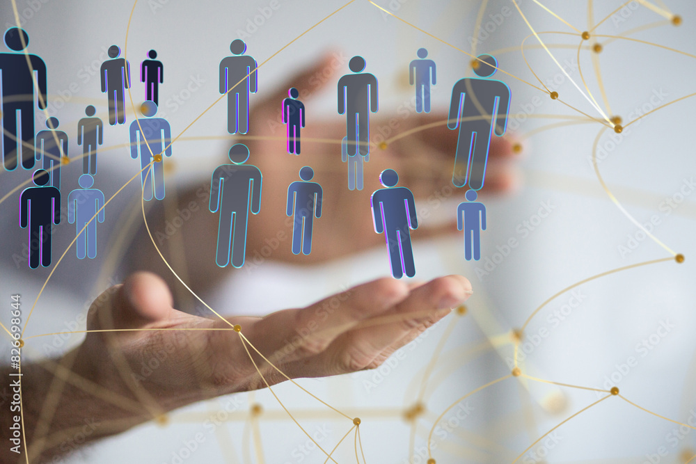 Poster communication network digital group connect