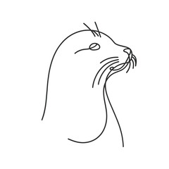 vector style image white background seal lineart