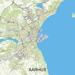 Aarhus, Denmark map poster art