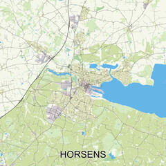 Horsens, Denmark map poster art