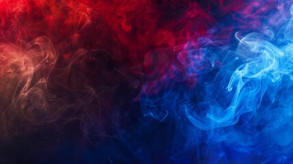 Obraz premium vibrant blue and red smoke swirling together abstract background