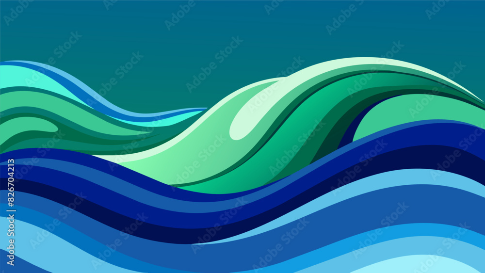 Poster a simple wave of blended greens and blues captures the ebb and flow of emotions showcasing the power