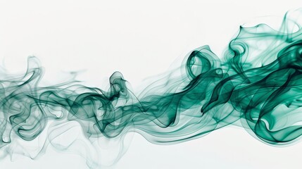 Fototapeta premium vibrant dark green smoke on white background abstract photo