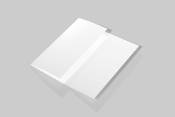 trifold paper on gray background for mockup