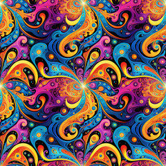 abstract  colorful psihodelic  seamless pattern 