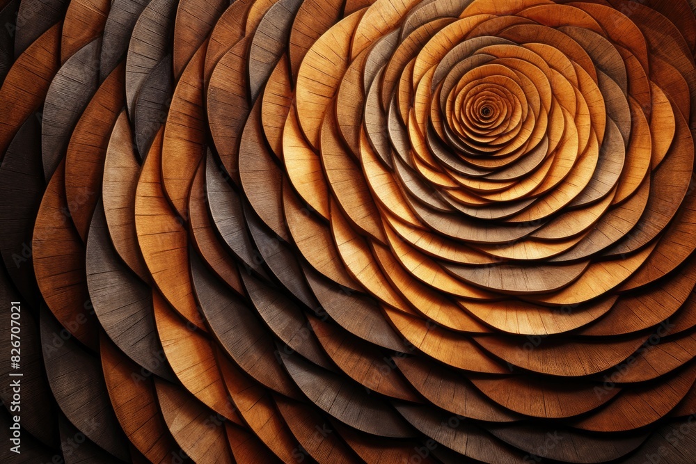 Aufkleber a spiral design with a black background, A spiral pattern set against a dark backdrop.