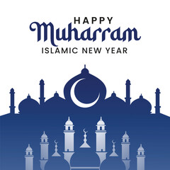 Naklejka premium Islamic New Year Muharram Vector Design