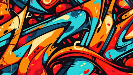 Vibrant Abstract Graffiti Art