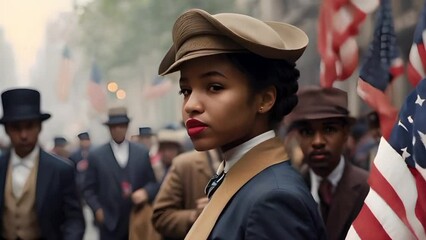 Juneteenth African American independence day, United States federal holiday, seamless loop