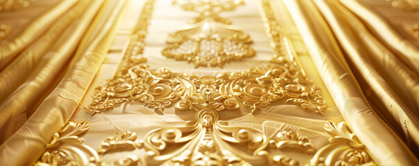 Luxurious golden patterns with intricate baroque designs showcasing elegance