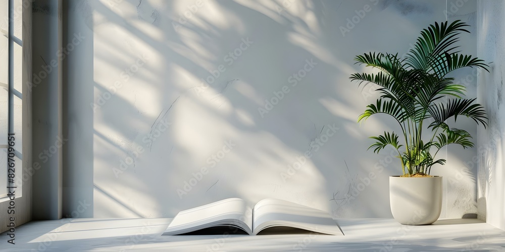 Poster mockup of empty a4 magazine with blank pages in 3d rendering. concept 3d rendering, a4 magazine, moc