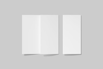 paper trifold modeling 3d on gray background