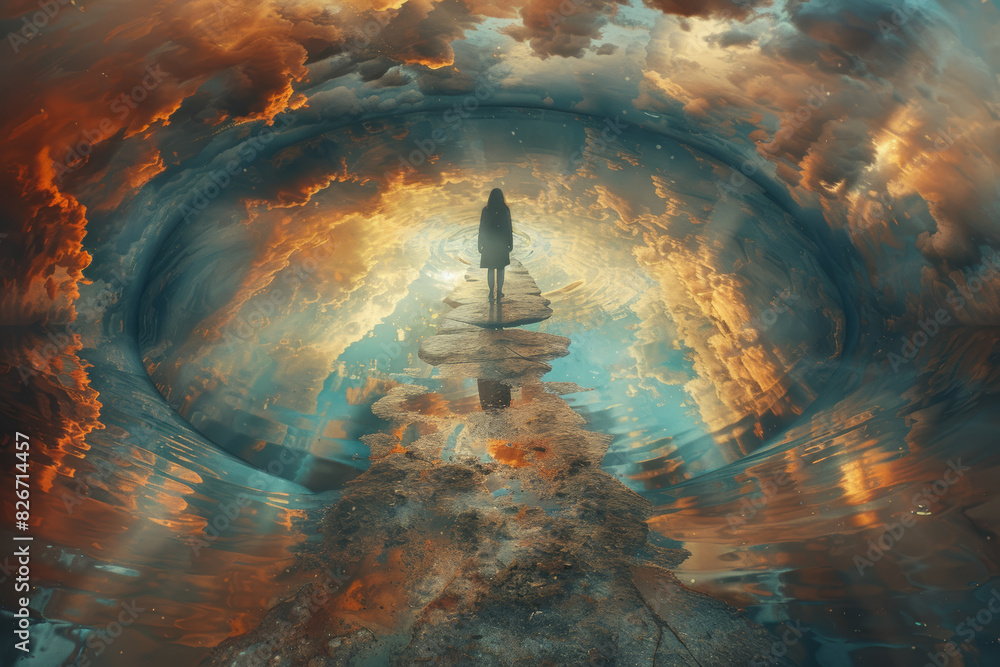 Poster questioning the nature of reality and existence, pondering the boundaries of perception and consciou