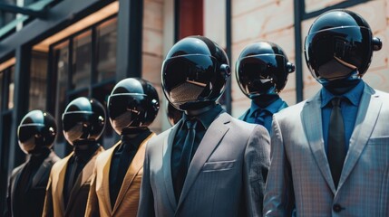 People wearing suit protection