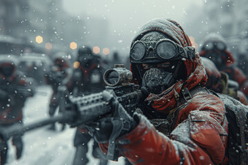 Social unrest captured in images of protests and clashes with law enforcement. Concept of civil unrest and discord. Generative Ai.