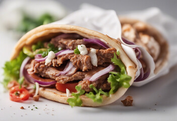 delicious Gyros food, isolated white background
