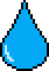 pixel style water drop vector