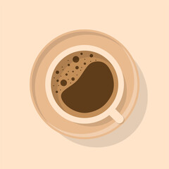 vector of a cup of coffee top view