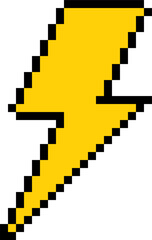 vector of a pixel style lightning bolt