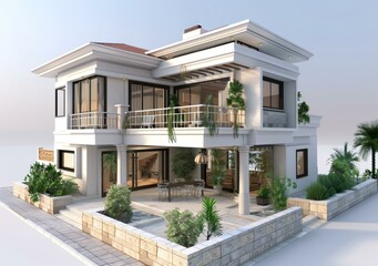 Fototapeta premium Modern minimalist villa