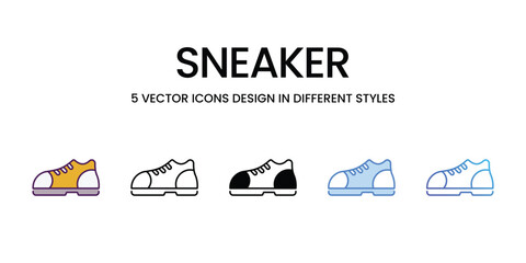 Sneaker vector icons set stock illustration