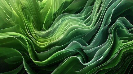 Abstract green waves background.
