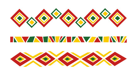 Juneteenth National Independence Day set african ethnic border line. Emancipation Day. African American celebrating. Black history month. Freedom day motif pattern line. Traditional geometric ornament