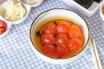 tomato sauce in a glass bowl
