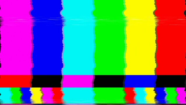 video transitions. TV loses signal, TV screen test, error screen