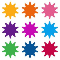 set of Multicolor powder explosion on White background	
