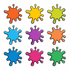 colorful splashes set