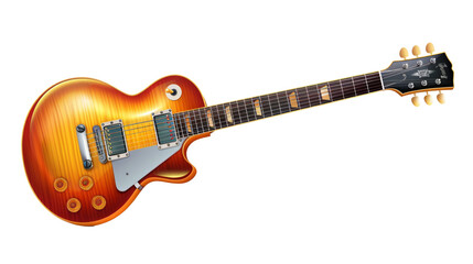 Electric guitar isolated on transparent background.