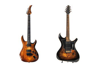 Naklejka premium Electric guitar isolated on transparent background.