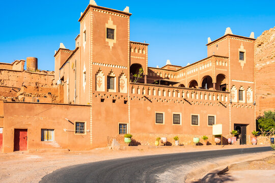 View of old ancient village in Dades valley between Telouet and Anmiter towns in Atlas Mountains, Morocco, North Africa