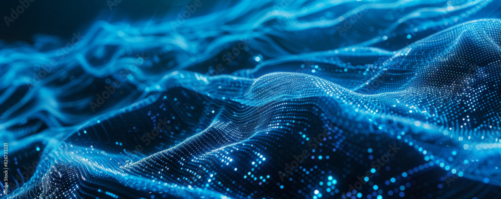 Poster abstract background of digital data flow, futuristic technology and big planet. big data concept wit