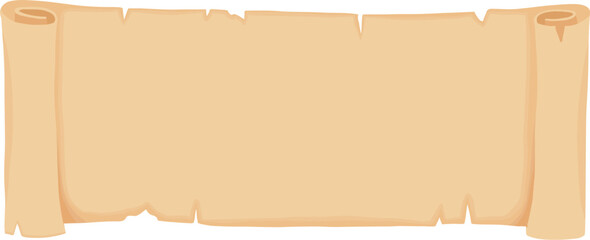 Cartoon ancient parchment scroll and old paper manuscript. Fantasy treasure map, diploma and letter. Historical vintage scroll vector. Papyrus for religious scripture, aged certificate