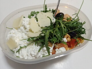 portion of a fresh vegetable salad