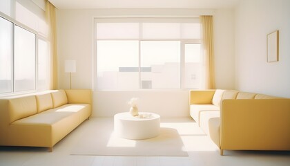 Fototapeta premium white and gold theme interior modern minimalism photo realism