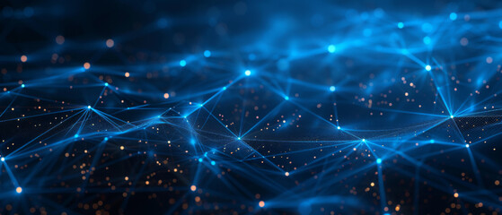 Fototapeta premium Abstract futuristic - technology with polygonal shapes on dark blue background. Design digital technology concept. 3d illustration.