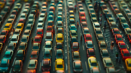 Gridlocked Traffic Jam